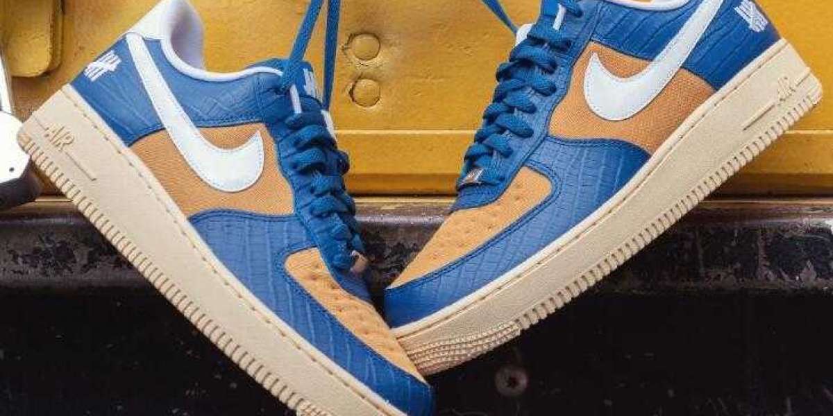 Upcoming UNDEFEATED x Nike Air Force 1 5 on It in Court Blue White Goldtone