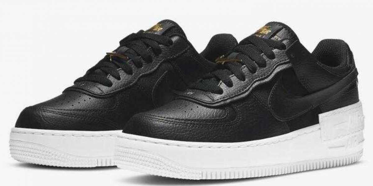 Latest Black White Nike Air Force 1 Shadow Dropping With Gold Accents