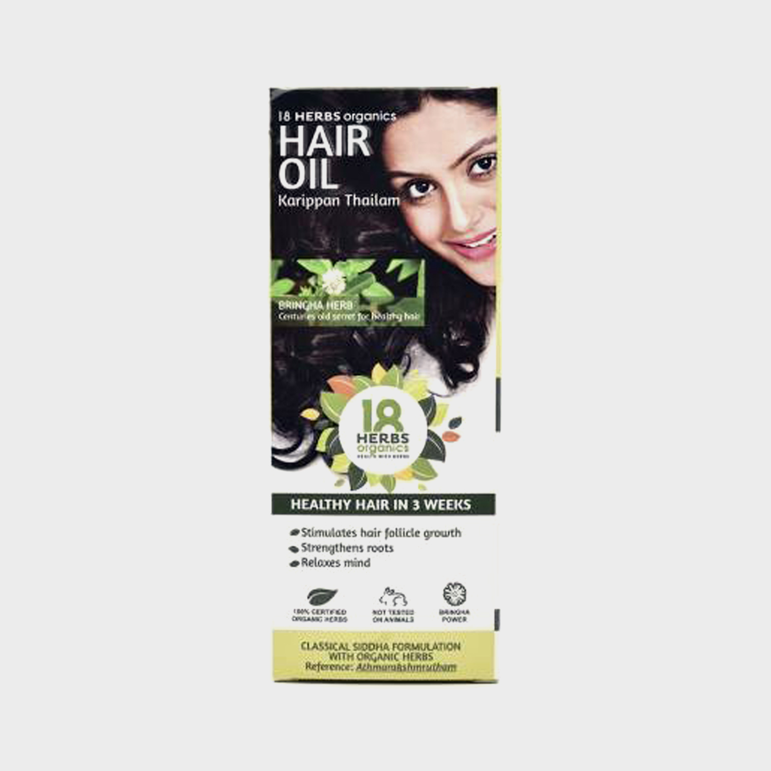 18 Herbs Organics Karippan Thailam (Hair Oil) @Rs.379 online | Best Ayurvedic Hair Oil - Cureka