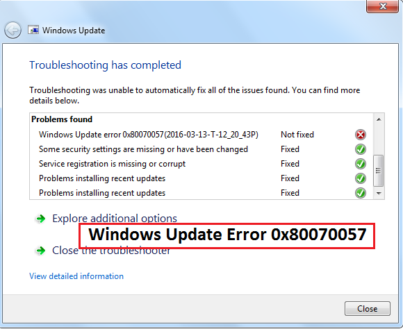 How To Fix Windows Update Error 0x80070057?