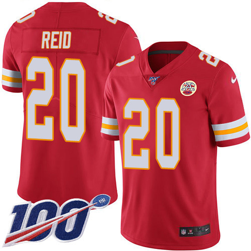 Nike Kansas City Chiefs 20 Justin Reid Red Team Color Youth Stitched NFL 100th Season Vapor Limited Jersey Youth - AzzNFLJerseys.com
